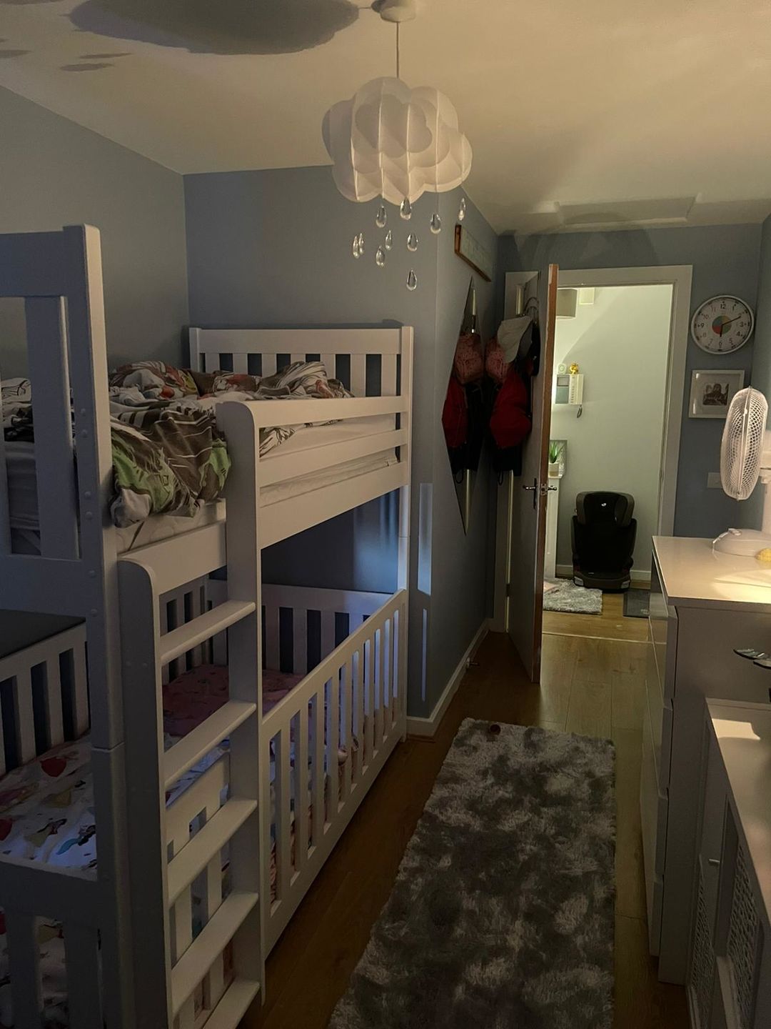 Customer photo review of Wooden Bunk Bed Cris with Cot Bed