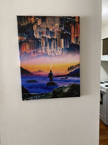 Customer photo review of Everything is Upside Down Canvas Set