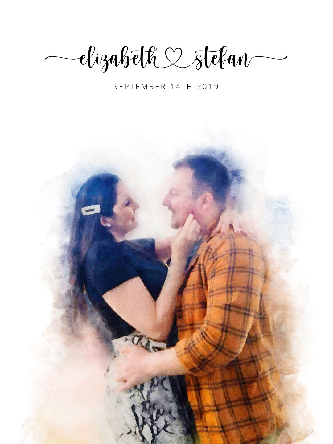 Customer photo review of Custom Engagement Anniversary Couple Portrait