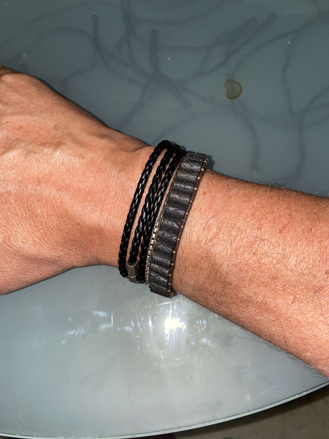 Customer photo review of Men's Lava Stone Bracelet