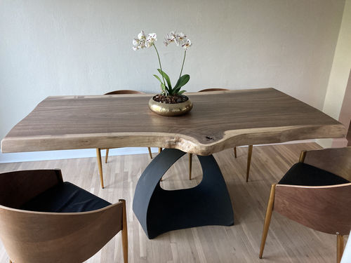 Customer photo review of 307 Tulipe Handmade Metal Table Base  | Pedestal Table Base, Coffee Table Base, Dining Table Base, Round Table Base