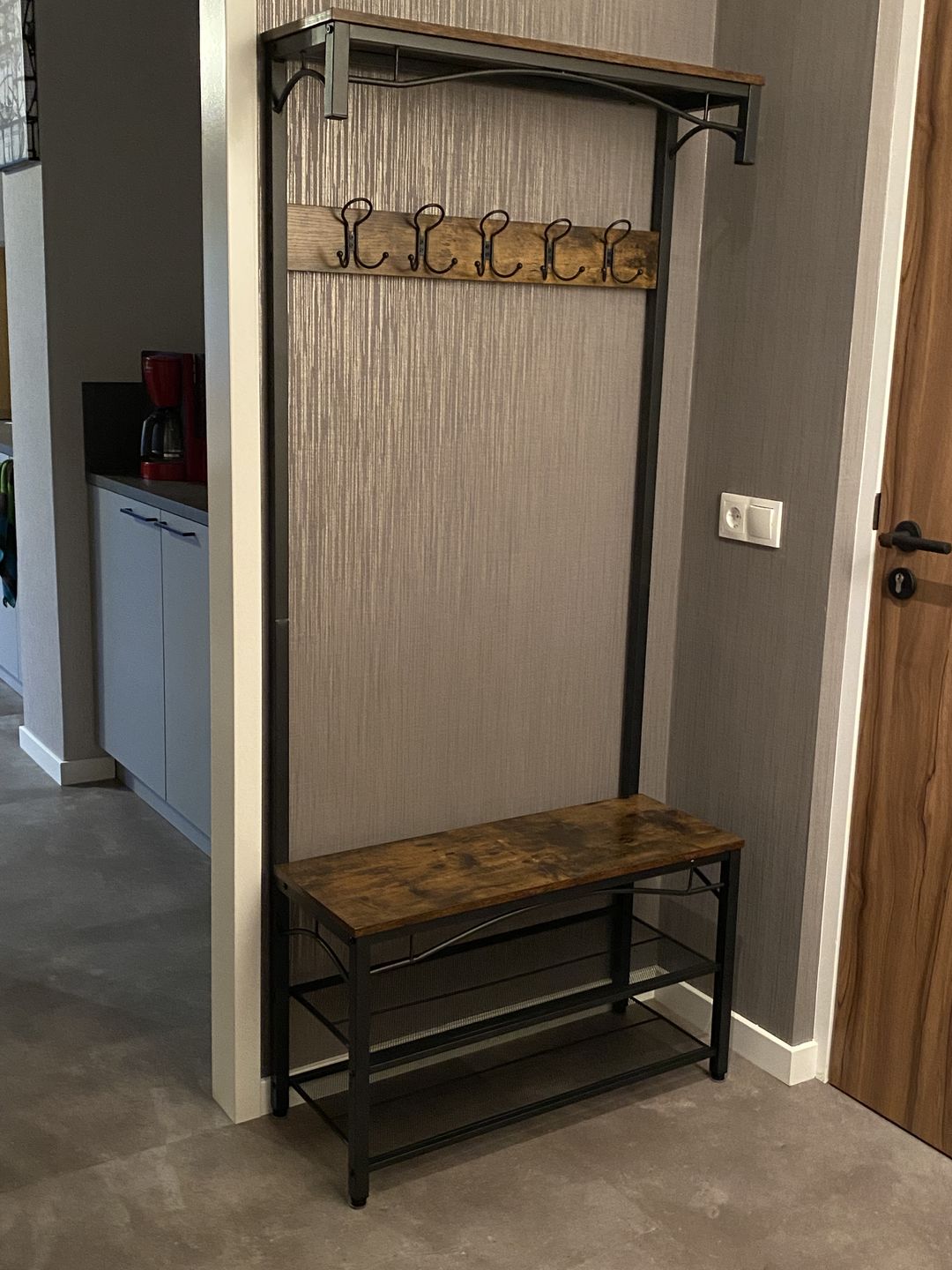 Customer photo review of Garderoberek Industrieel Design | Houtlook en Staal | 80x30x179cm
