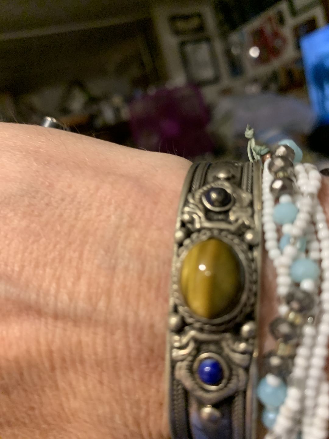 Customer photo review of Tigers Eye Bohemian Cuff Bracelet