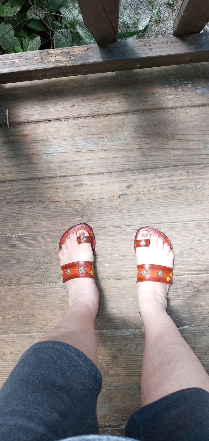 Customer photo review of Boho Flower Power Sandals