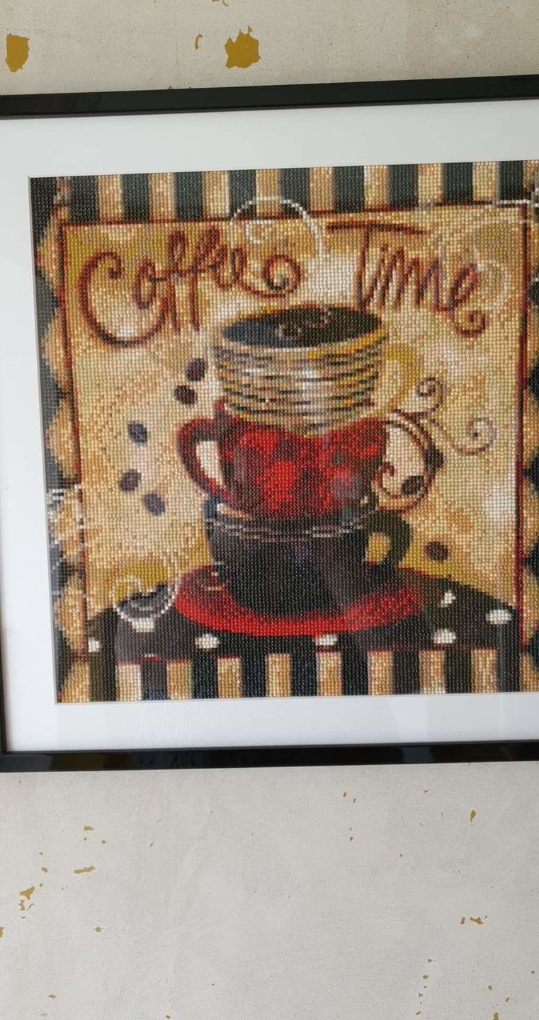 Customer photo review of Coffee Time - Diamond Painting Kit
