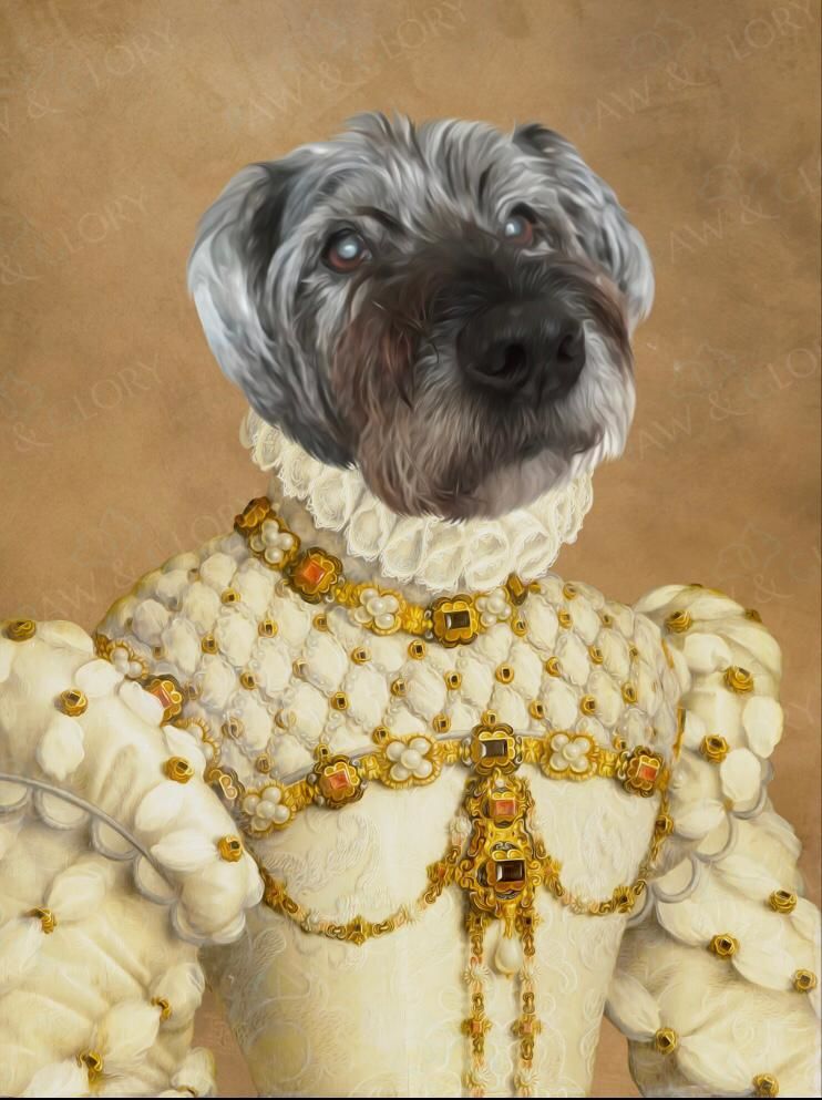 Customer photo review of The Princess: Custom Pet Portrait