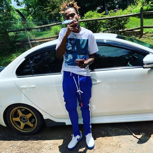 Customer photo review of Premium One Stripe Zip Track Pants (Royal-White)