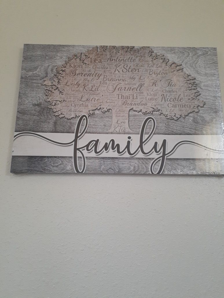 Customer photo review of Personalized Names on Tree "Family" Premium Canvas