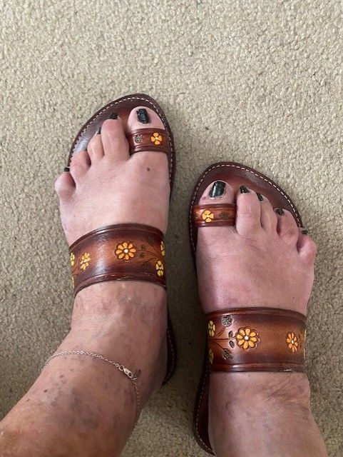 Customer photo review of Boho Flower Power Sandals