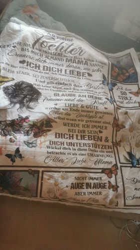 Customer photo review of "An meine Tochter" Decke - Schmetterling