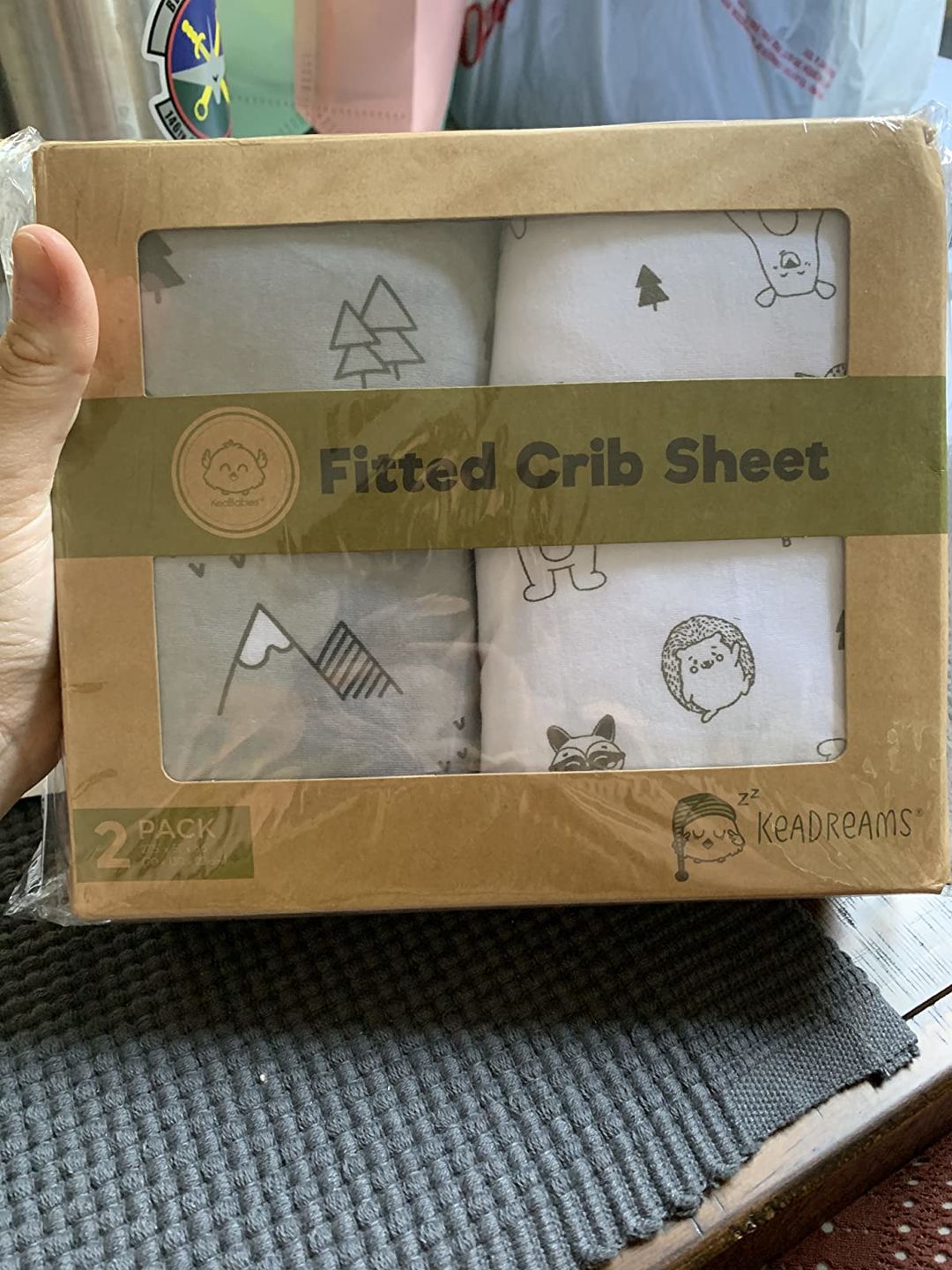 Customer photo review of Fitted Crib Sheet (Woodland)
