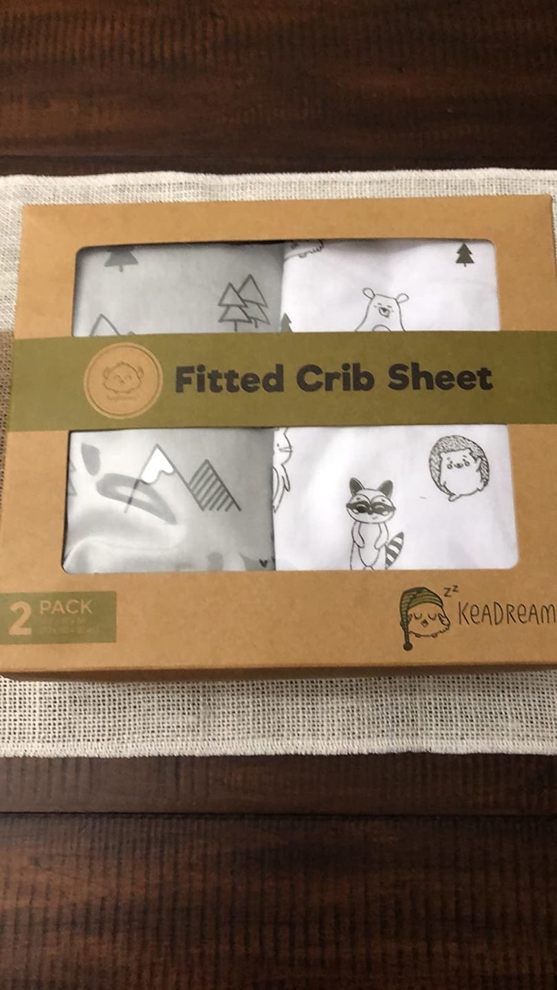 Customer photo review of Fitted Crib Sheet (Woodland)