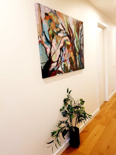 Customer photo review of Eucalypt Forest -  Original Abstract Australian Bush Nature Painting Stretched Canvas Wall Art Print