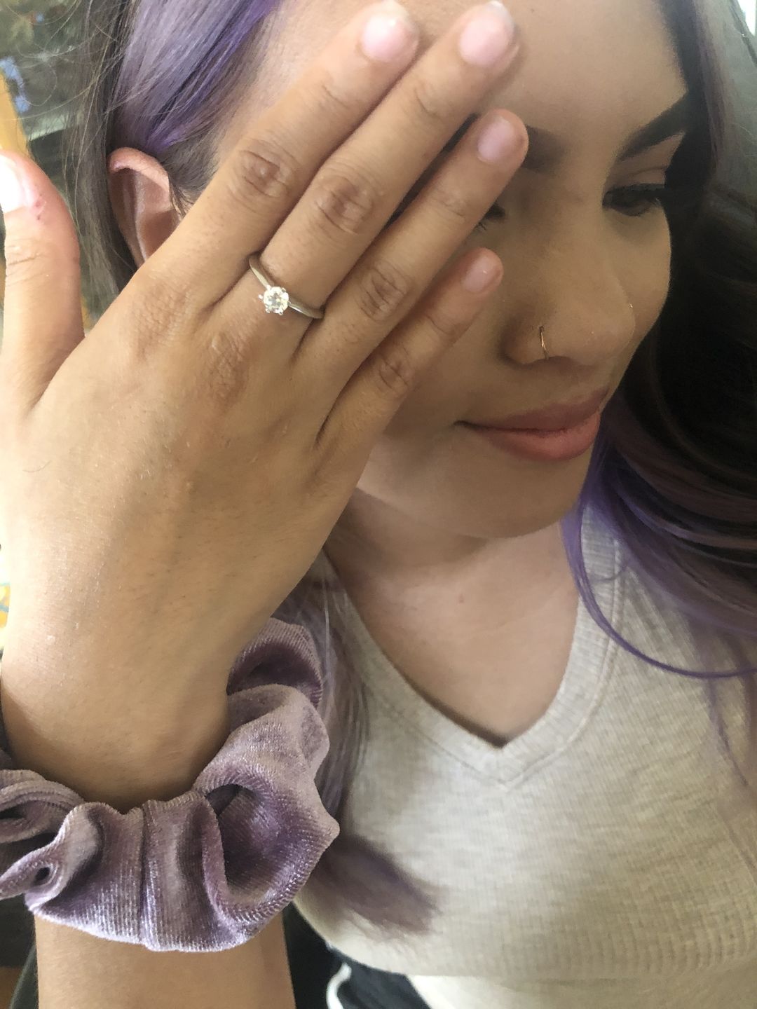Customer photo review of Six Prong Solitaire CVD Diamond Ring
