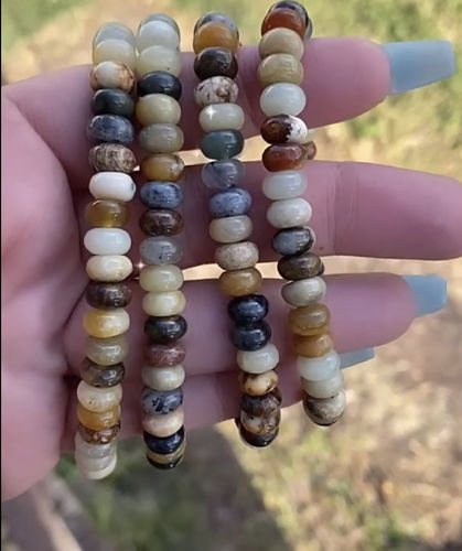 Customer photo review of 15.25" 5x8mm Natural flower jade rondelle beads, roundel beads