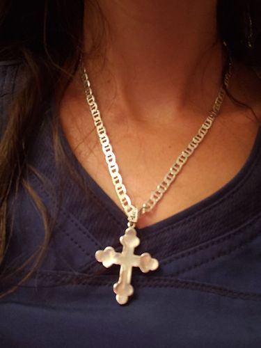 Customer photo review of Men's King Chain 22 inch Necklace 3mm Round Byzantine Link 925 Silver