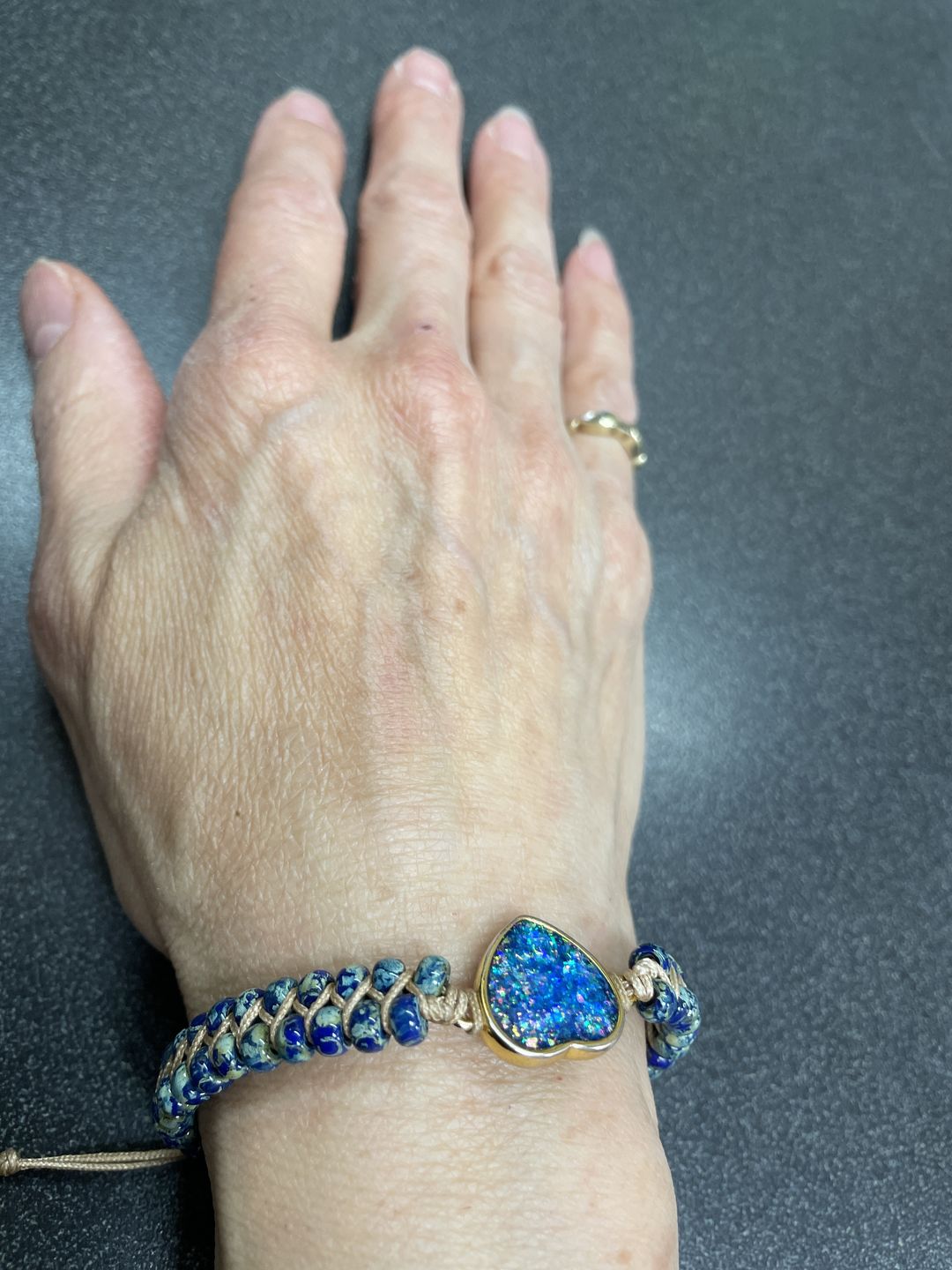 Customer photo review of Everlasting Friendship Opal Heart Bracelet