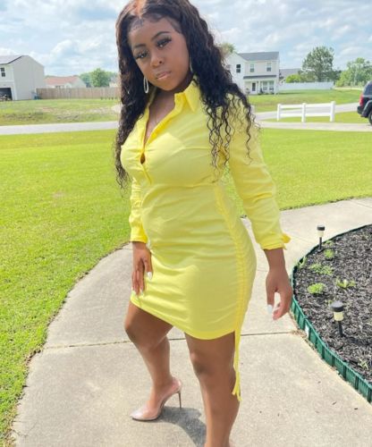 Customer photo review of Fashion Sexy Regular Sleeve Long Sleeve Turndown Collar Shirt Dress Mini Solid Dresses