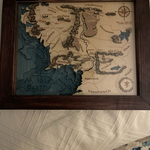 Customer photo review of 3D EARTH WOOD MAP