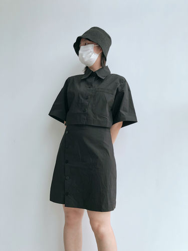 Customer photo review of Button Down A-Line Shirt Collar Dress