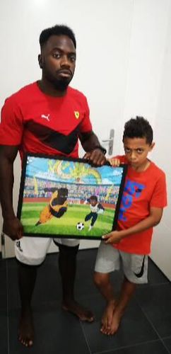 Customer photo review of Caricature cartoon dessinée à la main: En mode manga