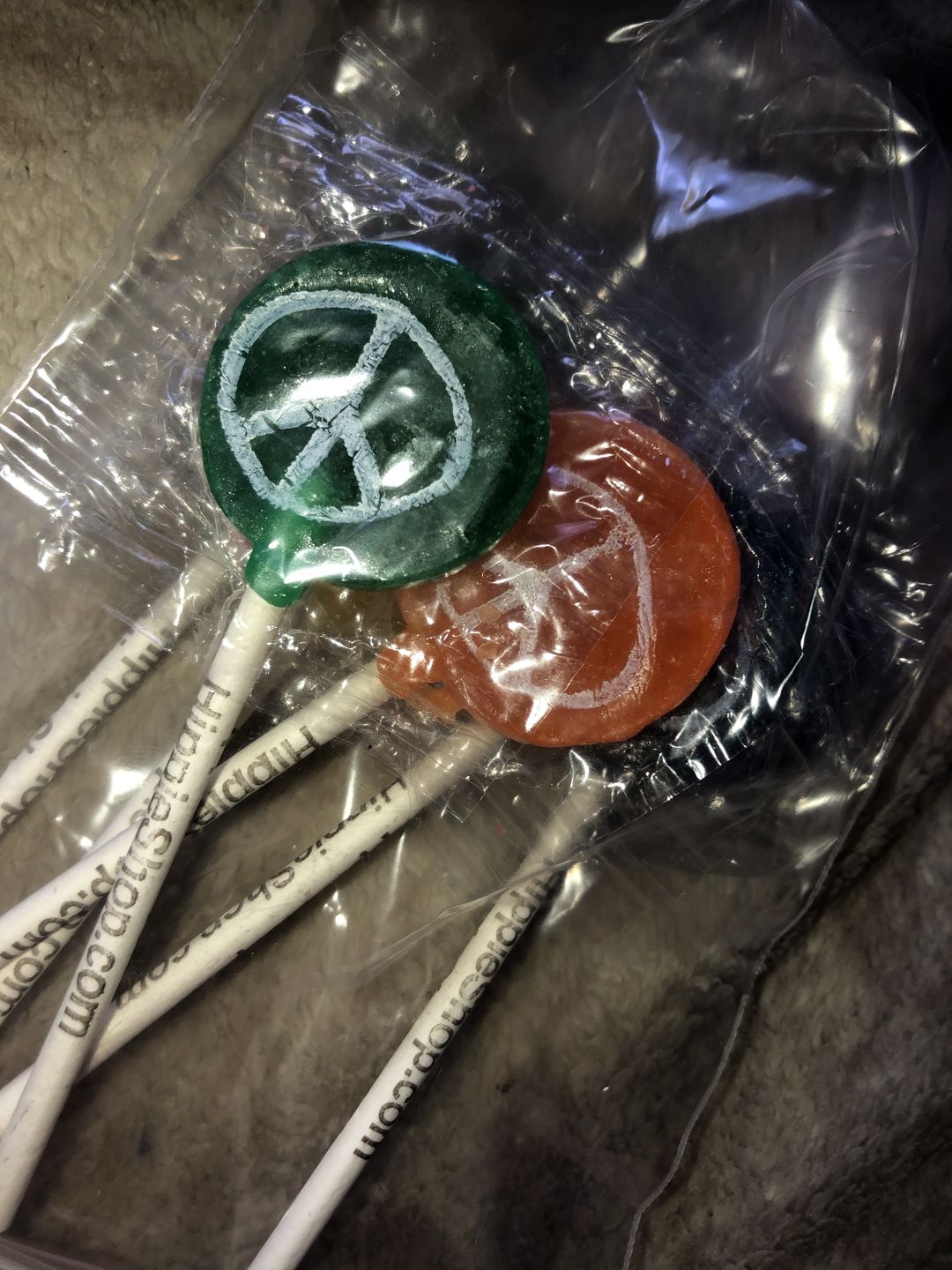 Customer photo review of Hippie Shop Peace Pop Lollipops