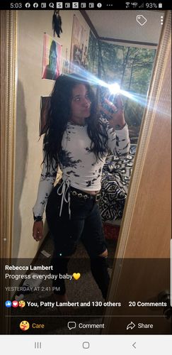 Customer photo review of Long sleeve tie dyed drawstring T shirt