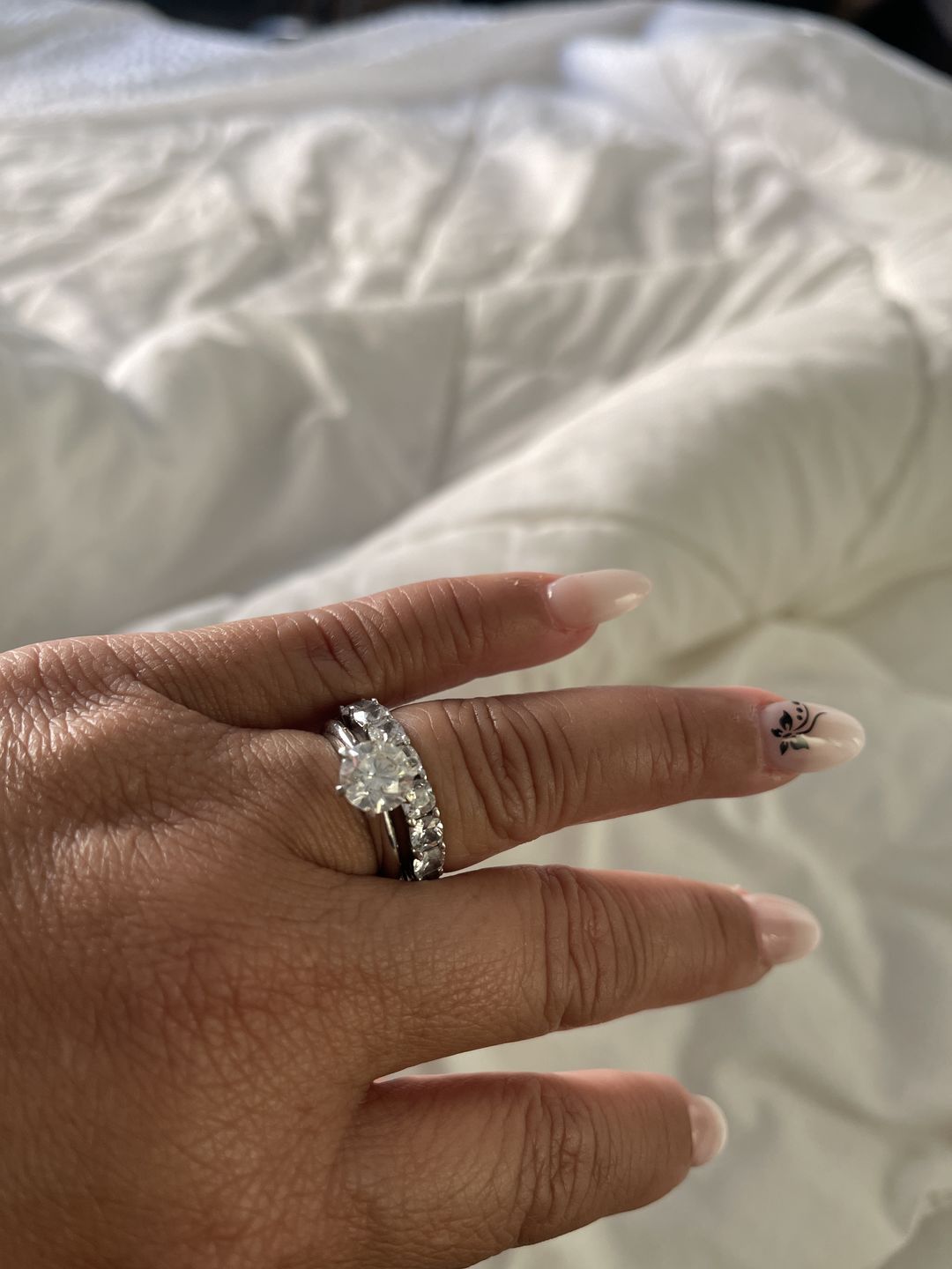 Customer photo review of Six Prong Solitaire CVD Diamond Ring