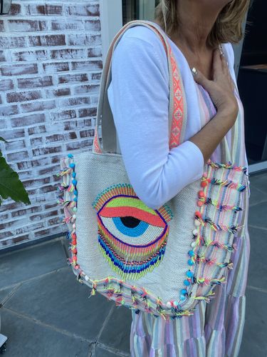 Customer photo review of Lazy Daze Evil Eye Tote