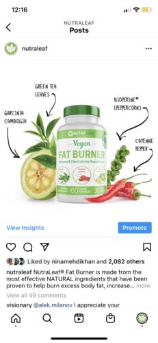 Customer photo review of NutraLeaf® Vegan Fat Burner