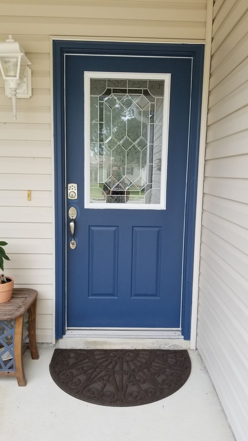Customer photo review of Stratford Glass and Frame Kit (Half Lite 22" x 36" Glass Size)