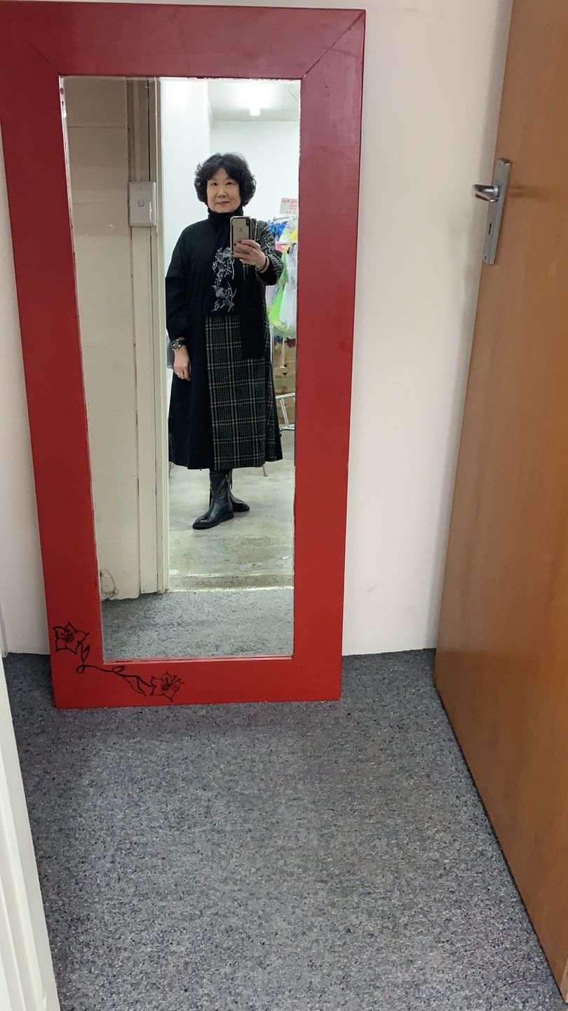 Customer photo review of Polka Dot Stretch Cotton Long Sleeved Dress
