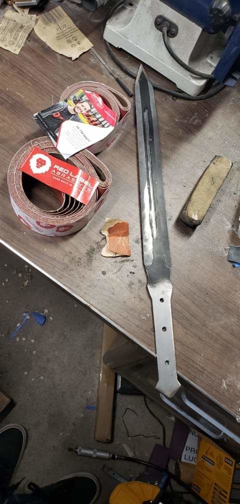 Customer photo review of 2 x 42 Inch EdgeCore Premium Ceramic Grinding Belts, 6 Pack