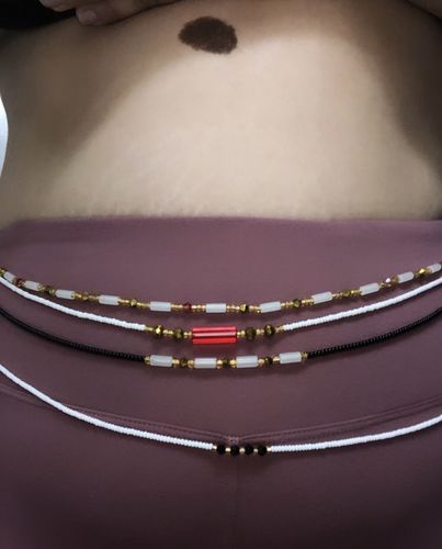 Customer photo review of Blessed Tie On Waist Beads