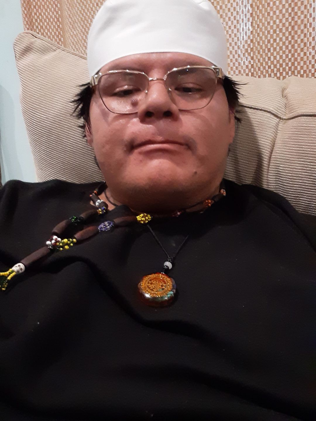 Customer photo review of Sacred Sri Yantra Orgonite Chakra Necklace