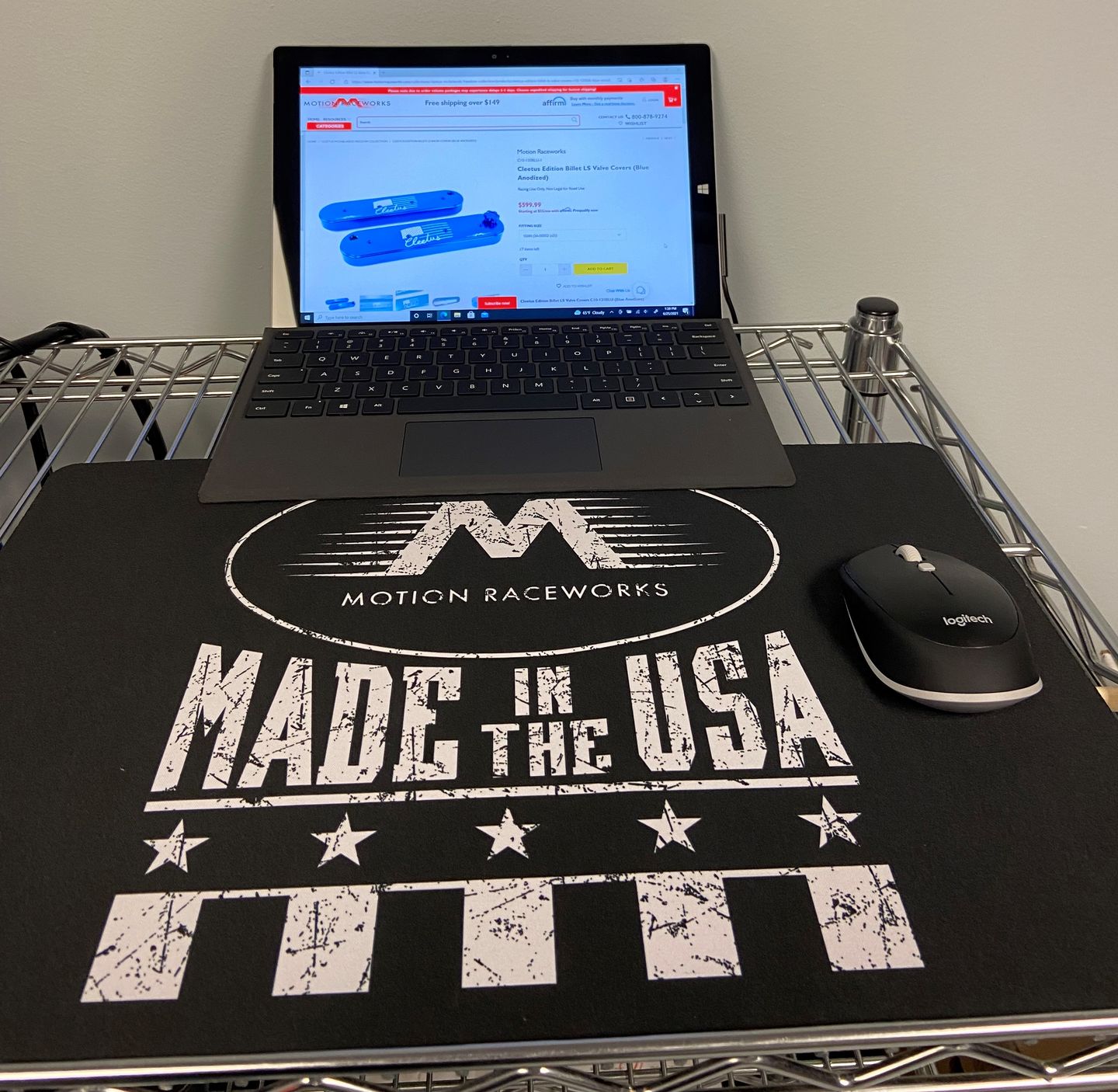 Customer photo review of Motion Raceworks Laptop Tuning No Skid Mat Pad 18"x12"