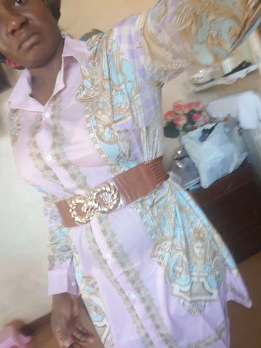 Customer photo review of Geometric Print Luxe Pant Suit