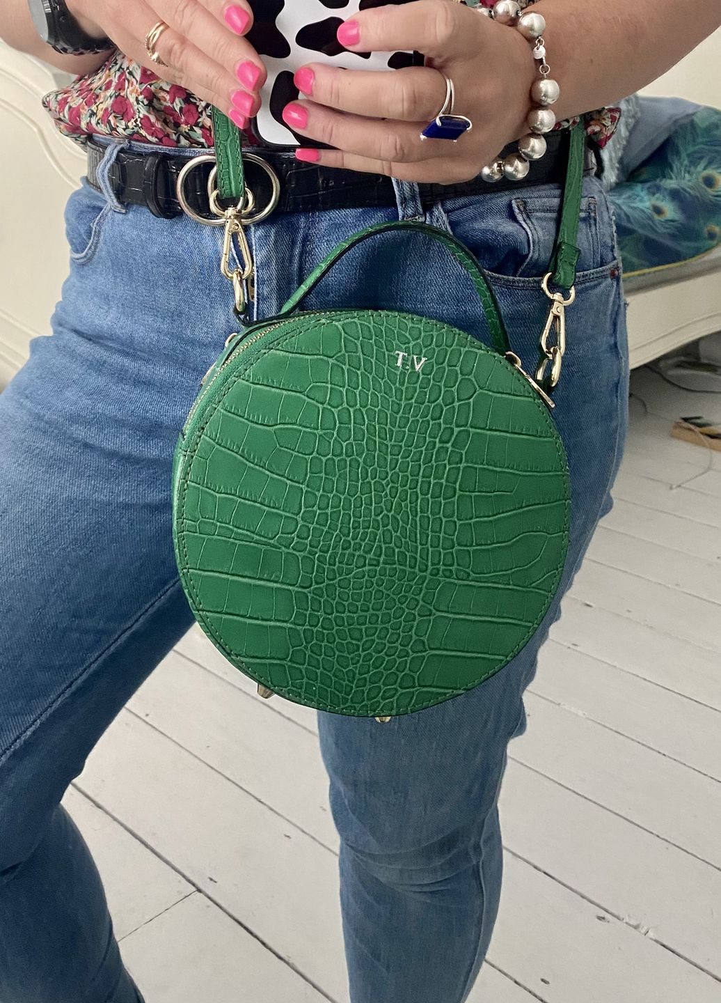 Customer photo review of The Rosie Circle Croc Bag