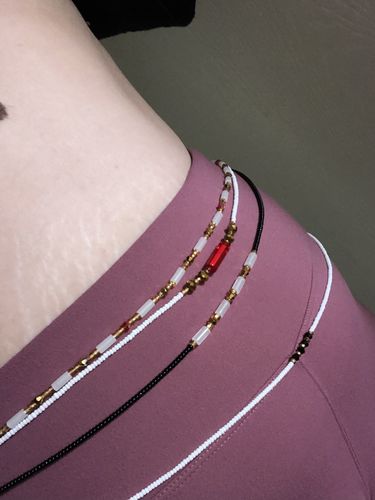 Customer photo review of Ebony Tie On Waist Beads
