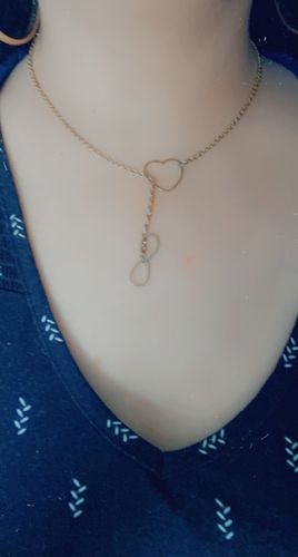 Customer photo review of Collier infini et son pendentif cœur en acier chirurgical