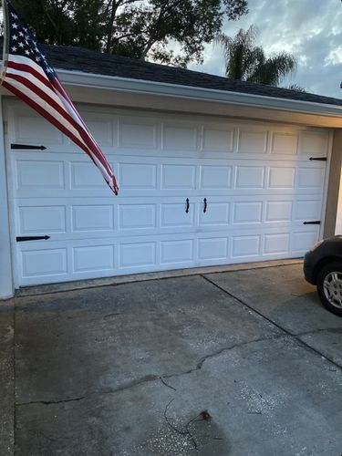 Customer photo review of Decorative Garage Door Hinge and Handle Magnet Accents (6-PC Set)