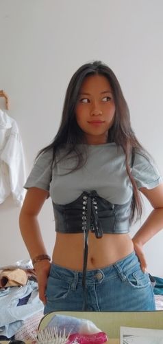 Customer photo review of Corset Femme <br> Style cuir