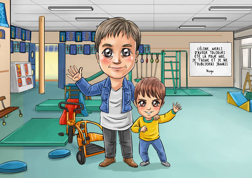 Customer photo review of Caricature cartoon dessinée à la main: En mode Chibi