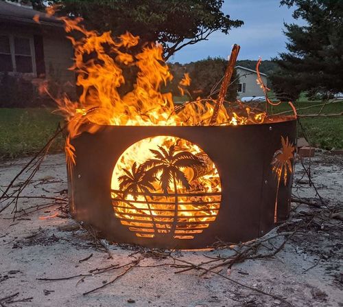 Customer photo review of Personalized Tropical Fire Pit Ring