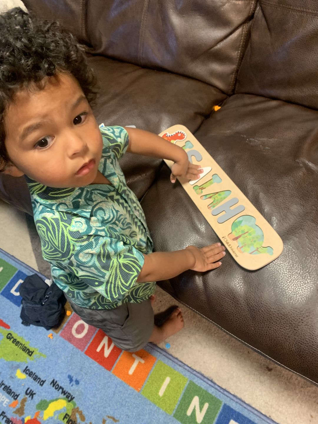 Customer photo review of Boy Dinosaur Name Puzzle