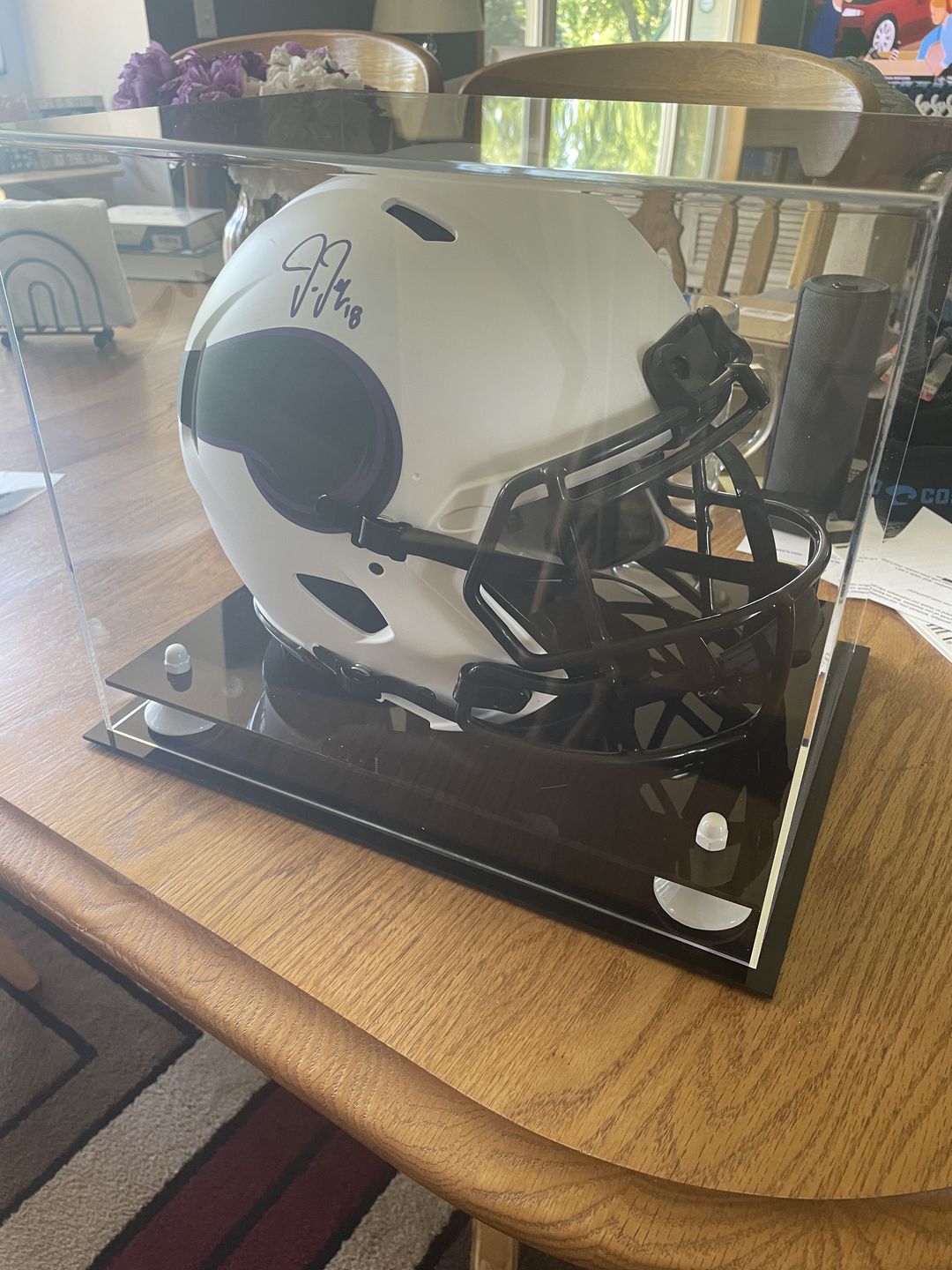 Customer photo review of Acrylic Full Size Football Helmet Display Case Clear
