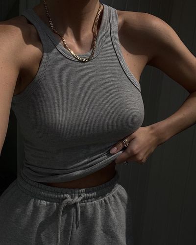 Customer photo review of Organic Rib Cutaway Tank Top-Set(E)