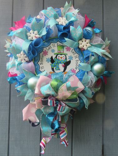 Customer photo review of 15"Wire,25"Oad-Pencil Work Wreath 18 Ties, Met Turq XX751130