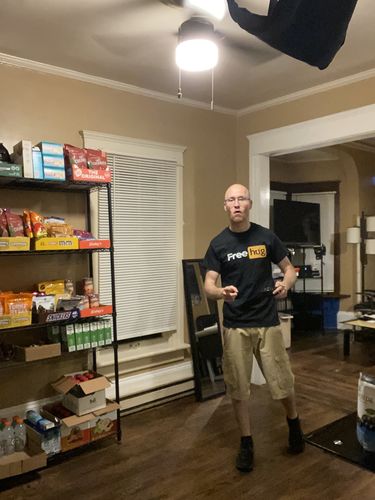 Customer photo review of Free Hug Heavy Tee 5.3oz