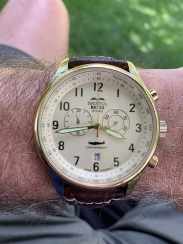 Customer photo review of R6753 - Our Spitfire R6753 Tribute - Gold Finish, Beige Dial, Brown Leather Band
